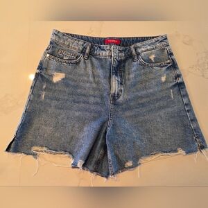 Guess Distressed Light Blue Jean Shorts